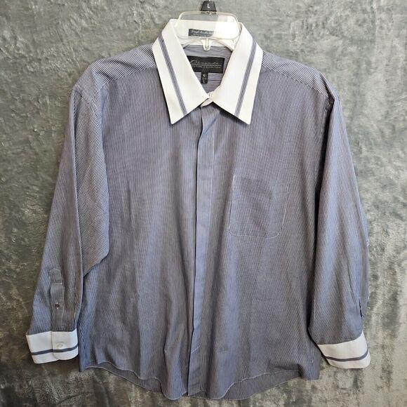Damonte Couture Other - Damonte Couture Collection Men's dress Shirt 16.5  (Lg) gray white Vintage
